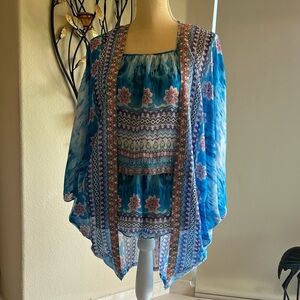 Blue Floral sleepwear set by In Bloom, Sz S EUC